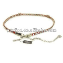 Korean Fashion Rhinestones Leather Waist Belt For Woman